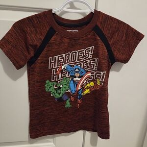 Marvel Heroes Graphic Tee - Red Heather- 6 Years